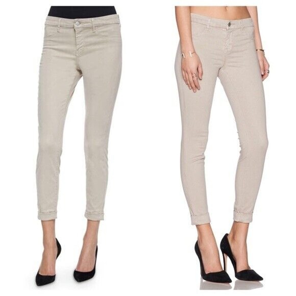 J BRAND Anja Cuffed Pants Crop Slim Fit in Concrete Dust - Picture 2 of 12